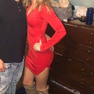 Long Sleeve Red Dress
